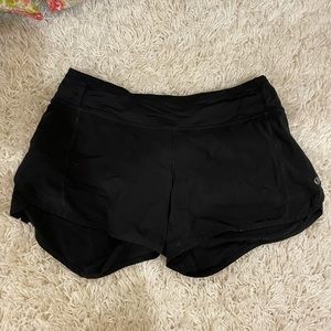Lululemon black "speed up" shorts